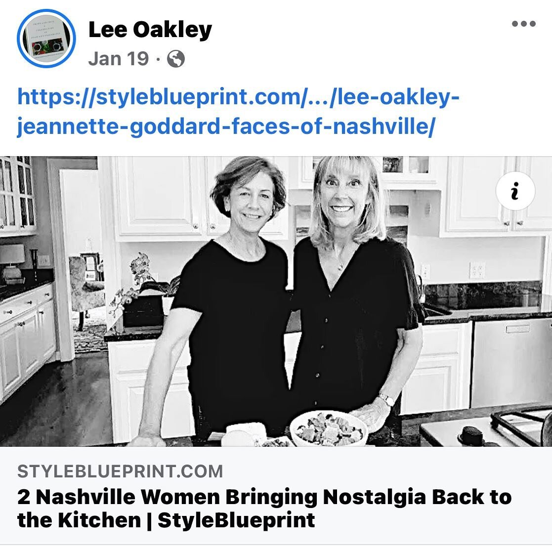 We thank StyleBlueprint for featuring our cookbook, Tried &amp; True in their &lsquo;Faces of Nashville&rsquo; post. @styleblueprint https://styleblueprint.com/nashville/everyday/lee-oakley-jeannette-goddard-faces-of-nashville/