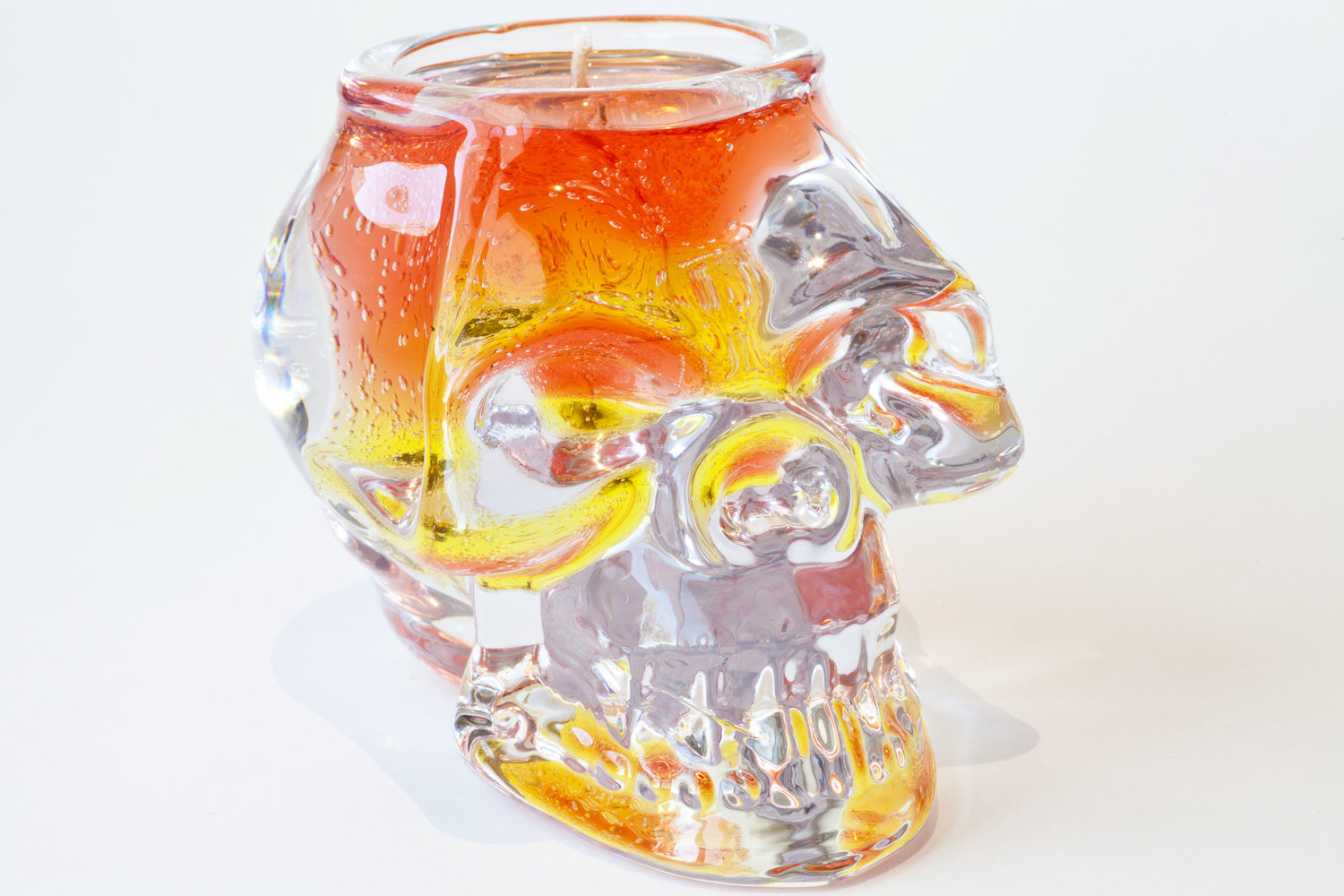 Gemstone skull candle