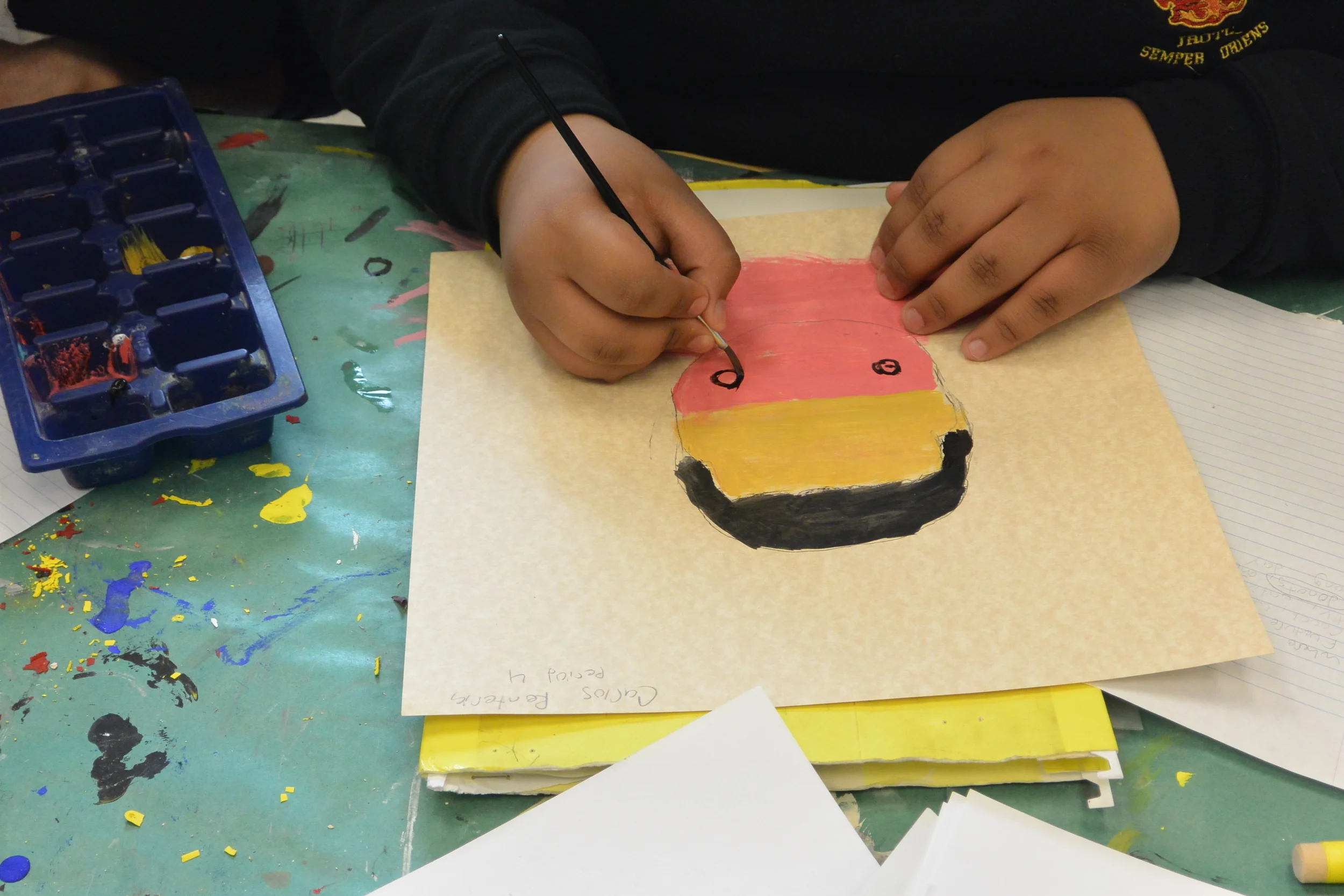  Student working on their Personal Vision portrait 