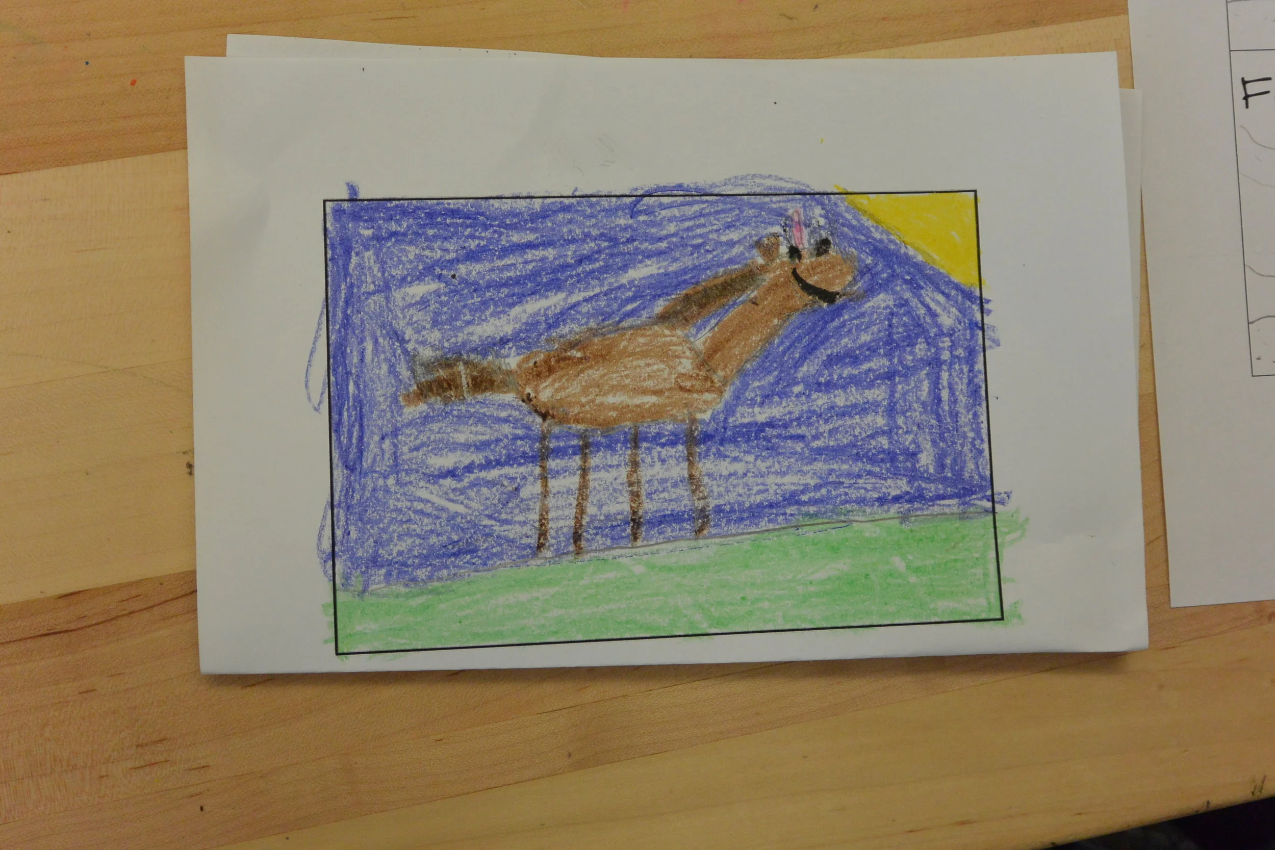  A student sketch of their postcard design. 