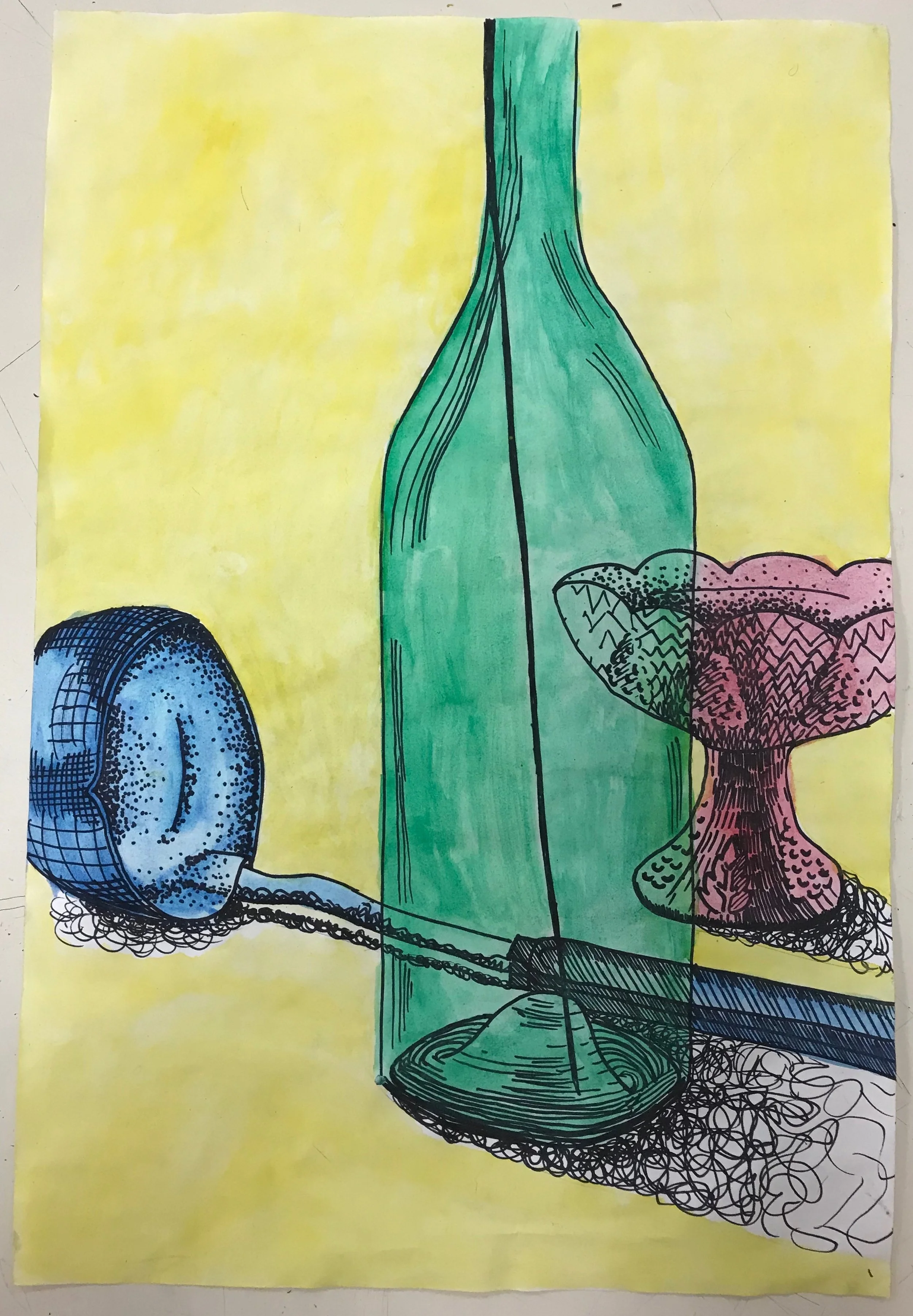 Mark-making still life