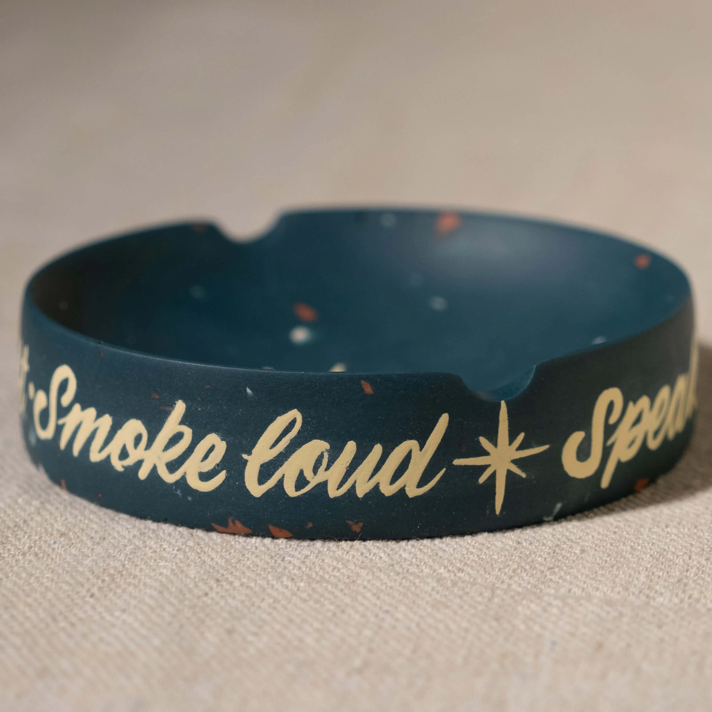 Ashtray Round- Speak Soft - Blue w- Ivory-5.jpg