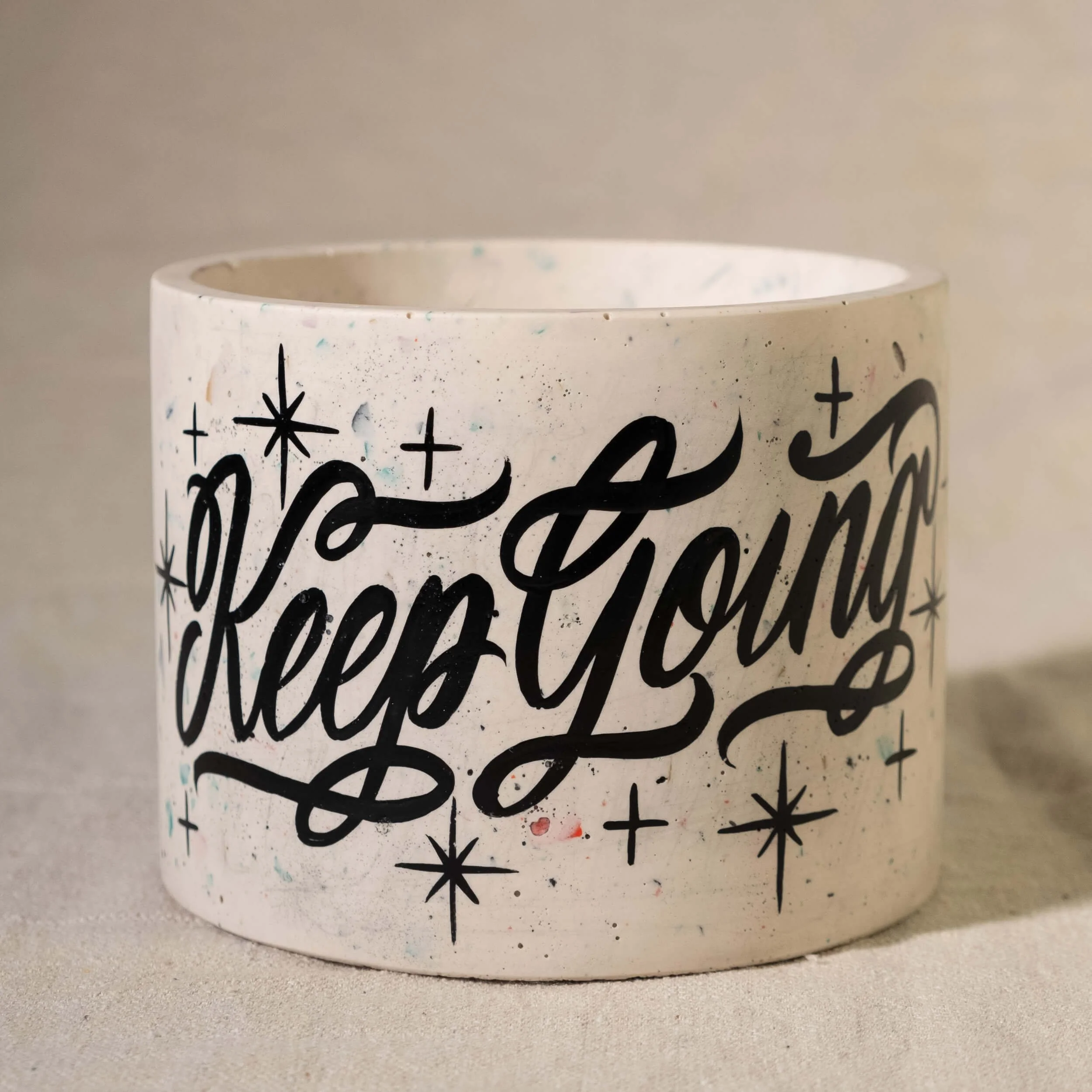 Planter L- Keep Going White w- Black Lettering-3.jpg