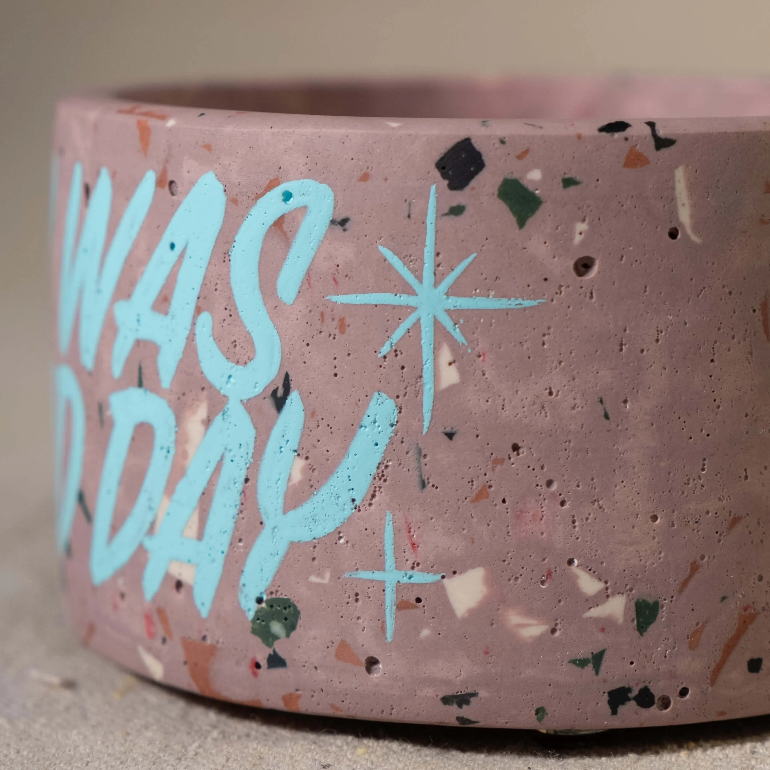 Planter M- Today Was a Good Day - Pink w- Teal lettering-4.jpg