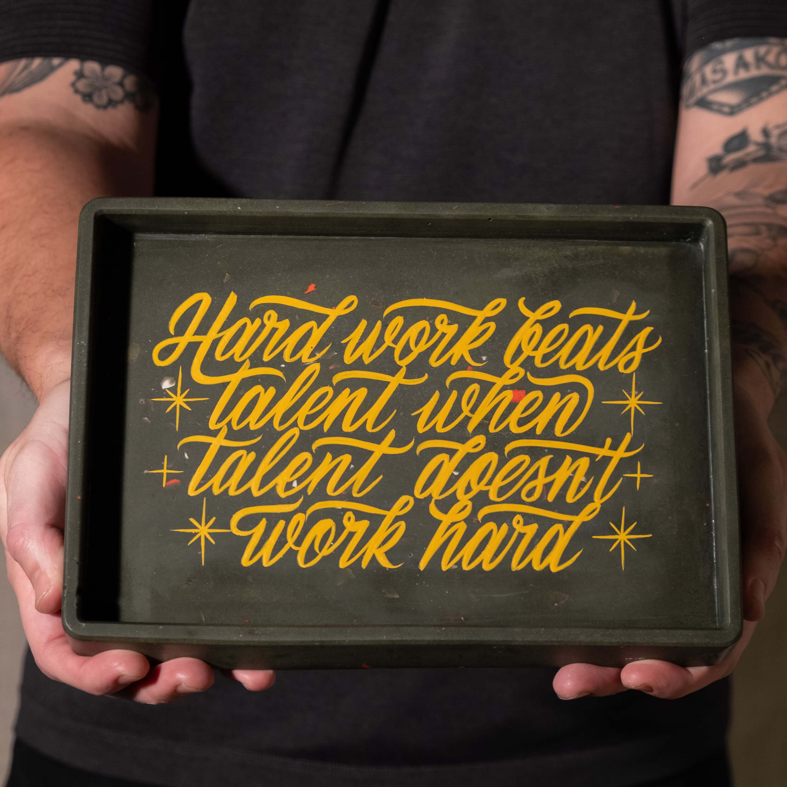 Tray Rec- Hard work - Olive w- Yellow-1.jpg