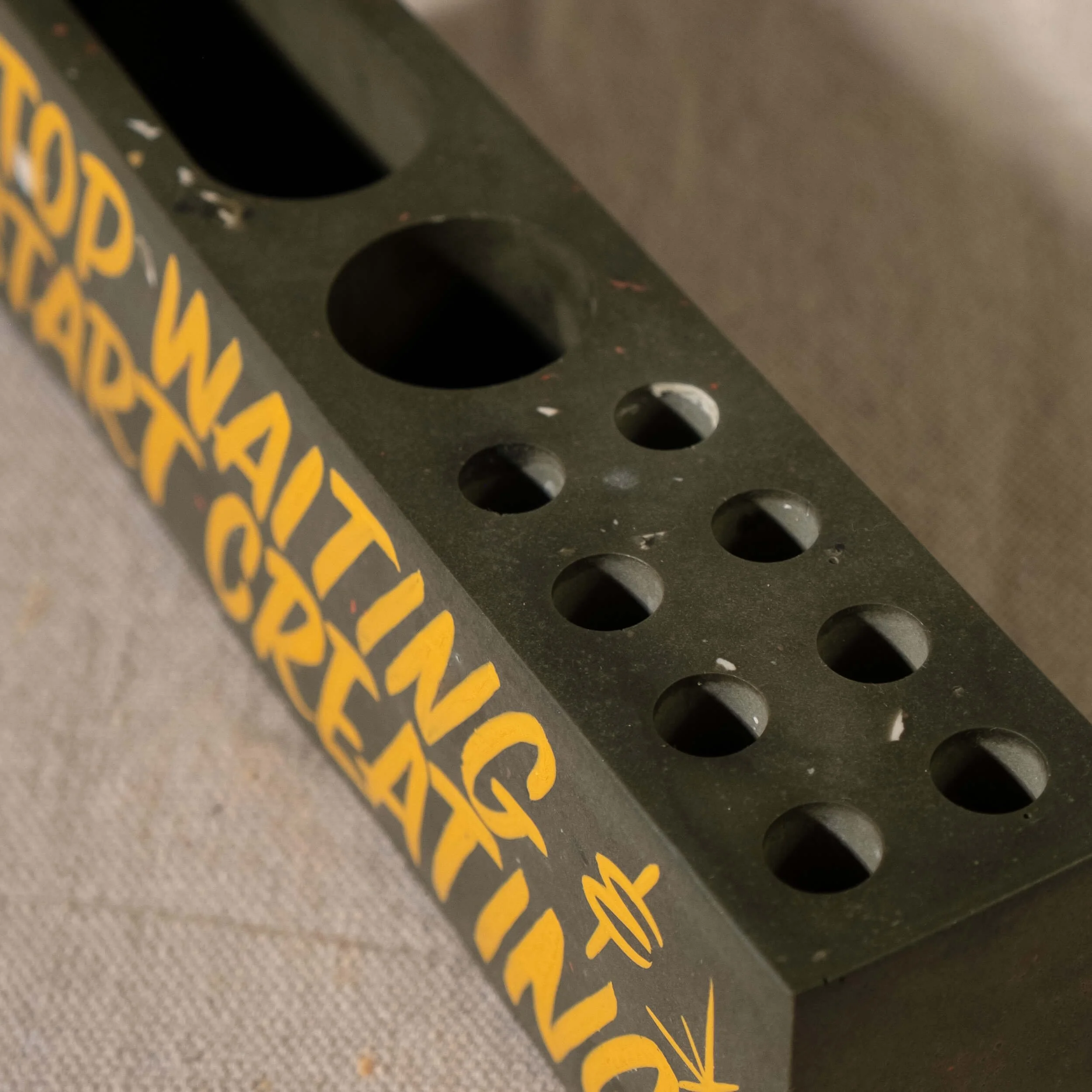 Organizer- Stop Waiting & Start Creating - Olive w- Yellow-6.jpg