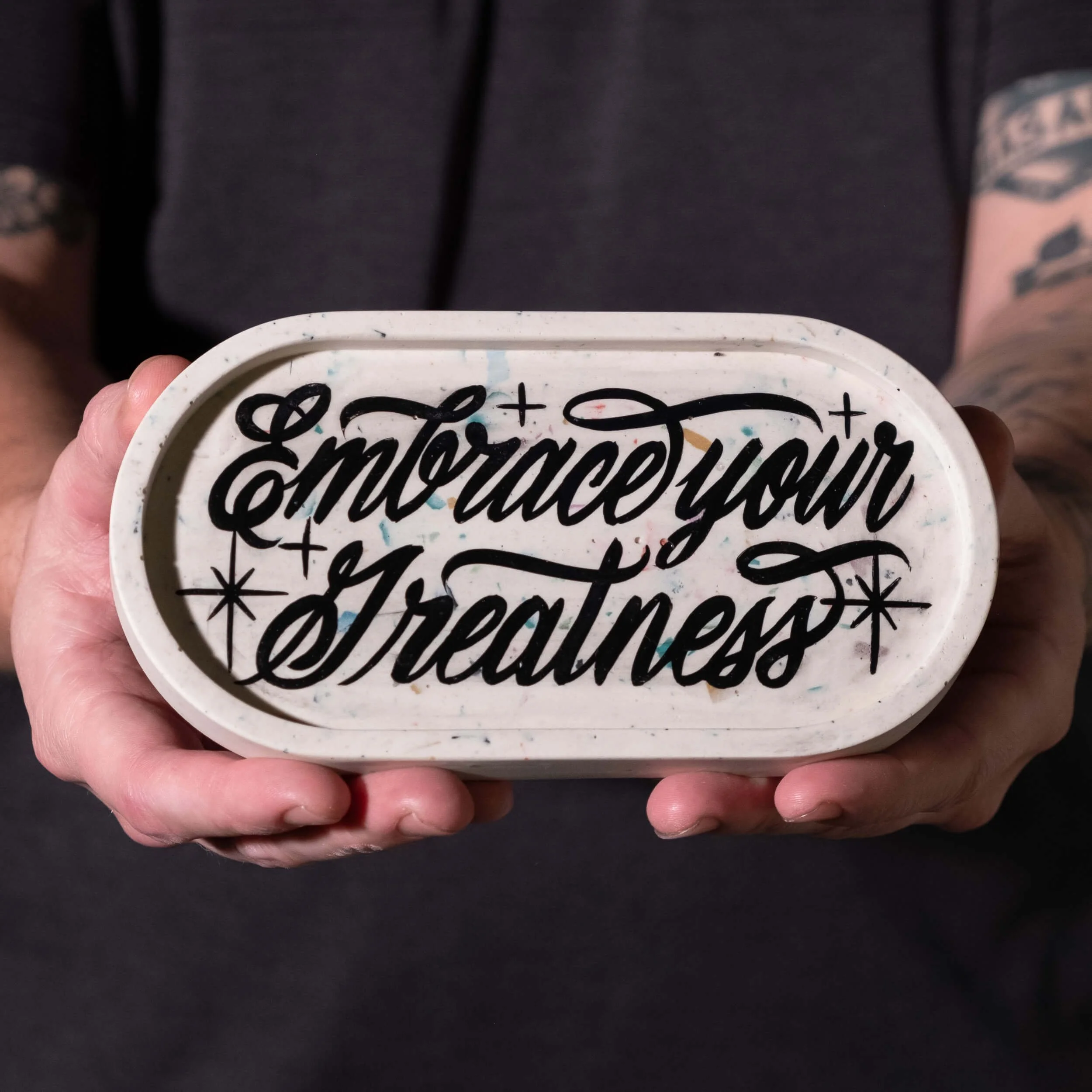 Tray Pill- Embrace Your Greatness - White w- Black-1.jpg
