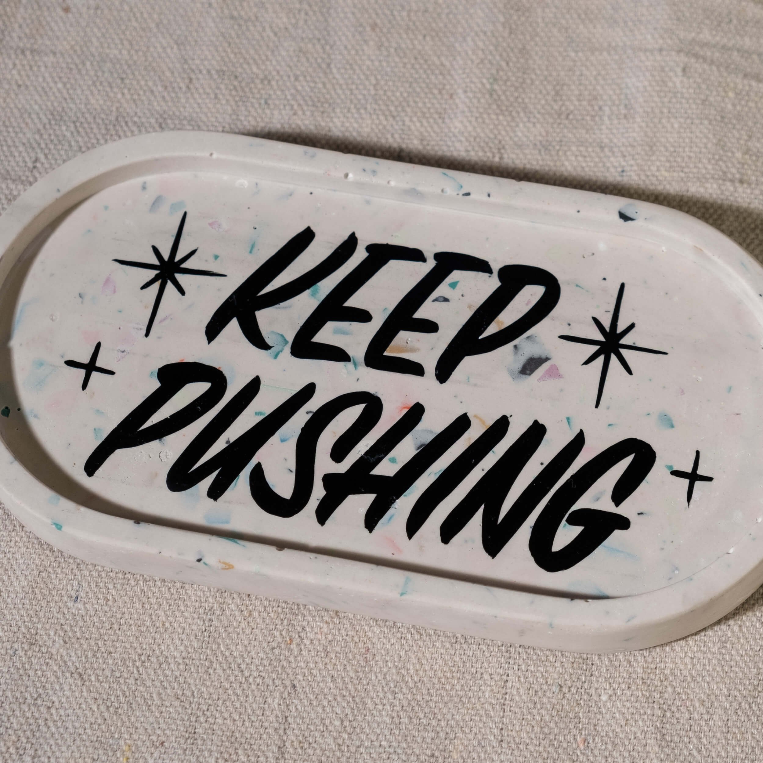 Tray Pill- Keep Pushing - White w- Black-2.jpg