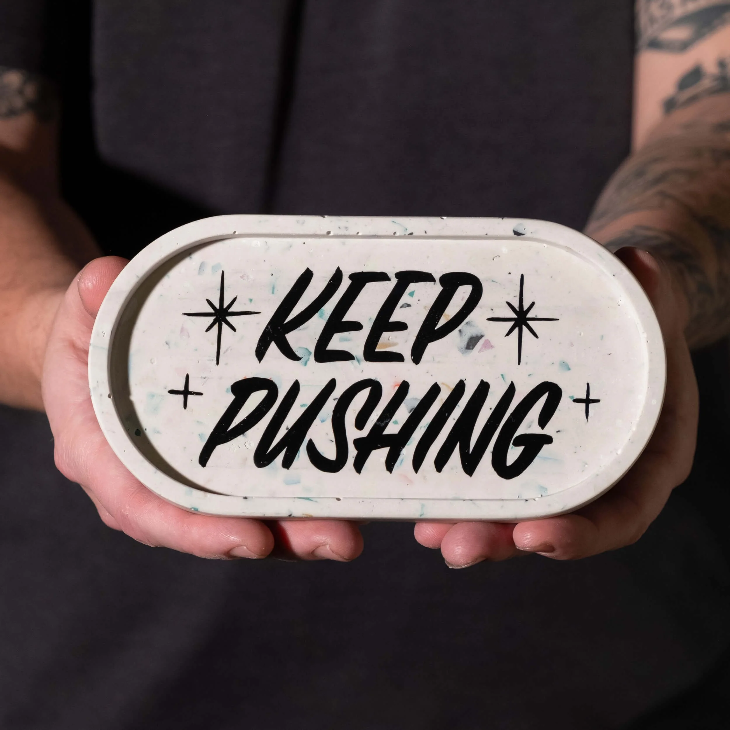 Tray Pill- Keep Pushing - White w- Black-1.jpg