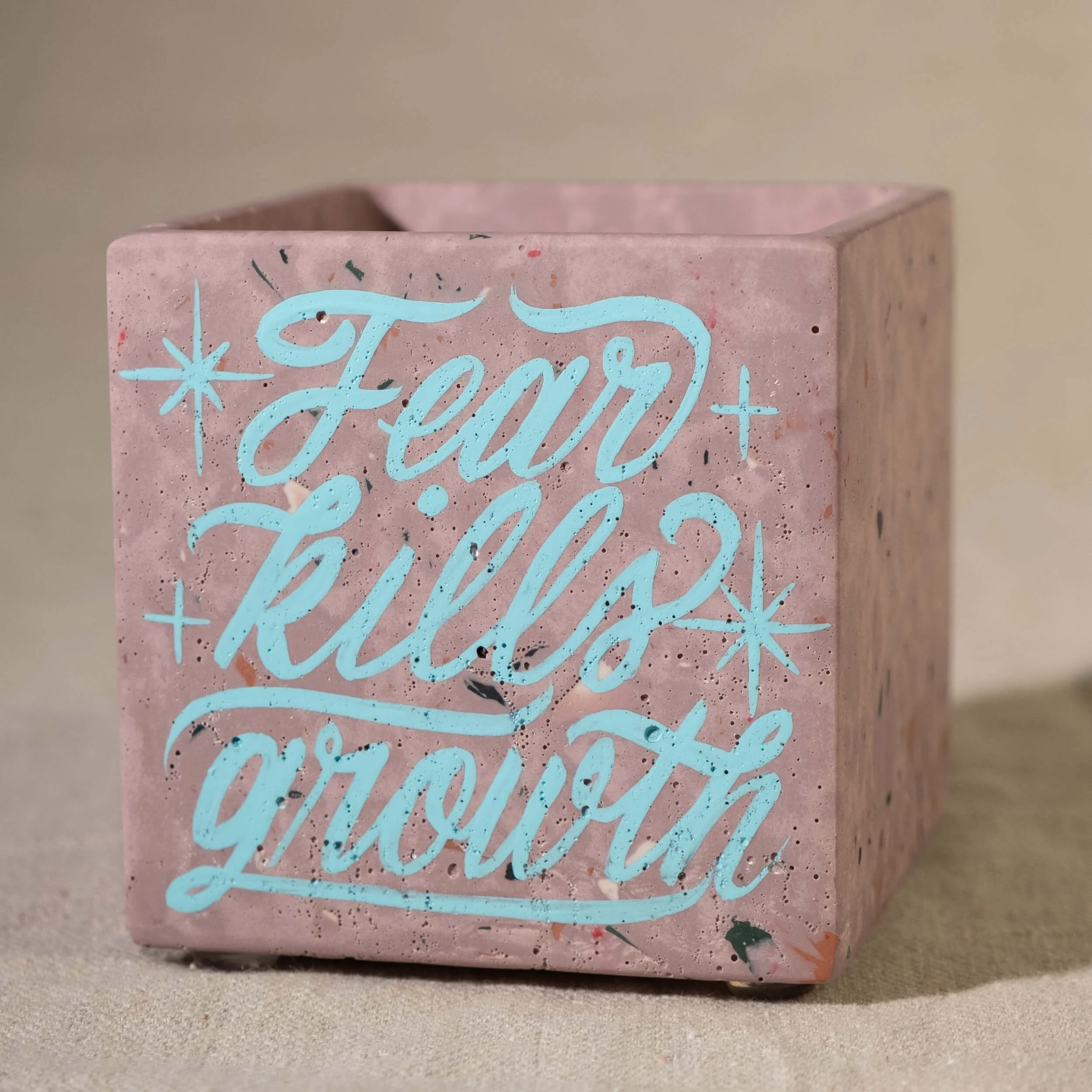 Planter Sq- Fear Kills Growth - Pink w- Teal-3.jpg