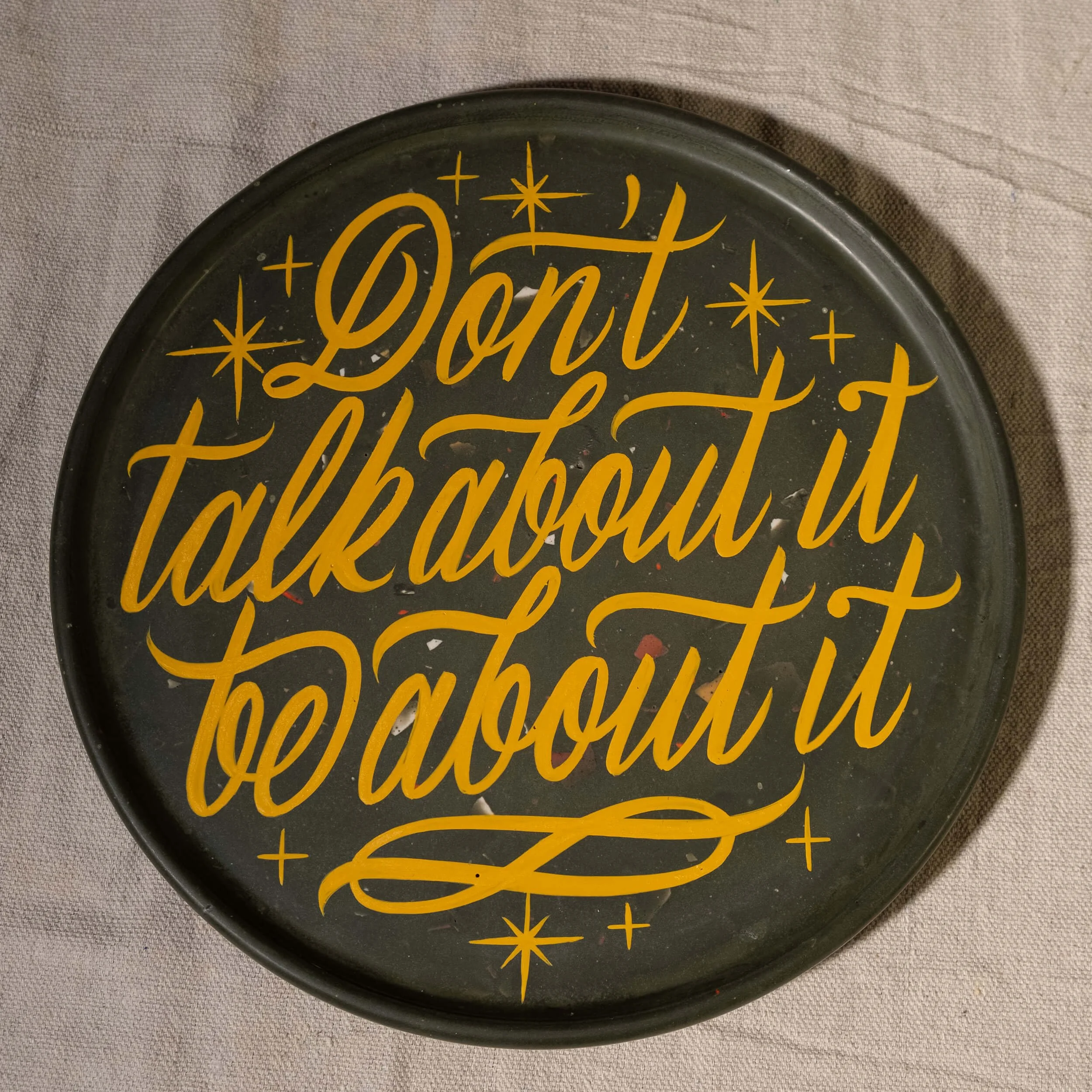 Tray Round Lip- Don't Talk About It - Olive w- Yellow-2.jpg