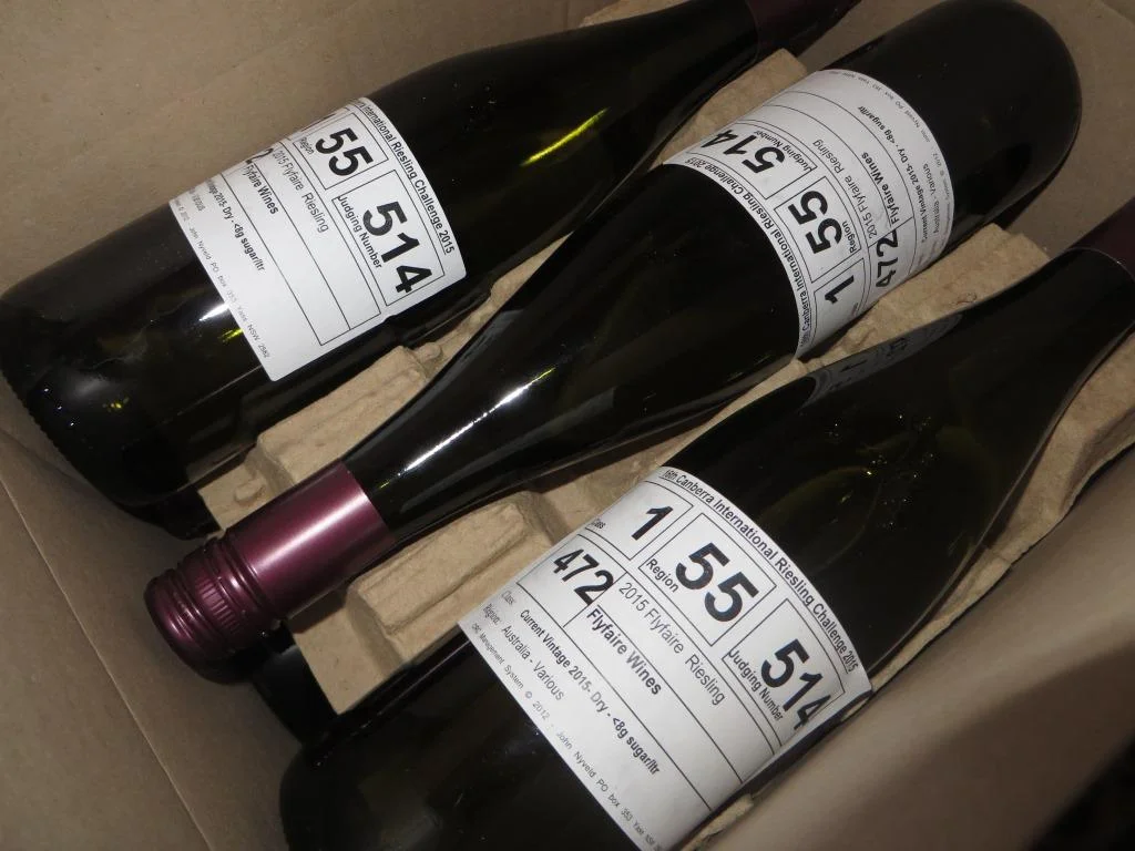 Flyfaire 2015 Riesling packed and ready for Canberra Riesling Challenge