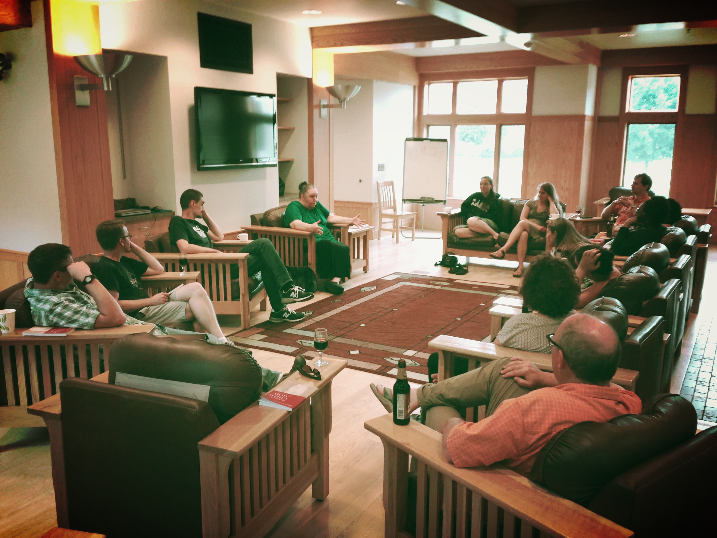 Julia speaks to our writers group at the Collegeville Institute.