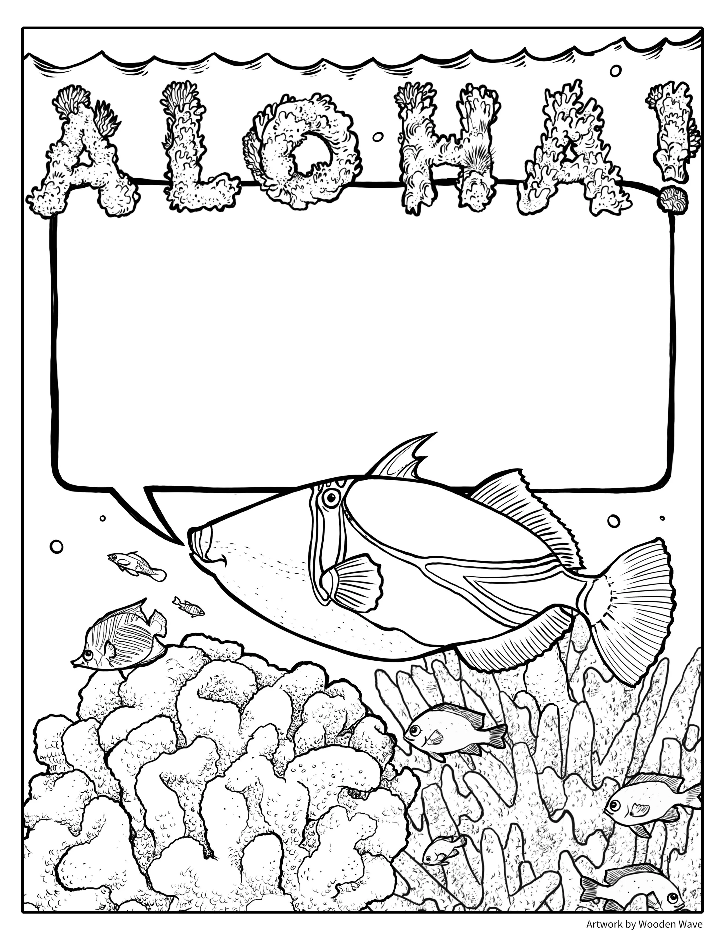 Hawaii Coloring Book — WOODEN WAVE