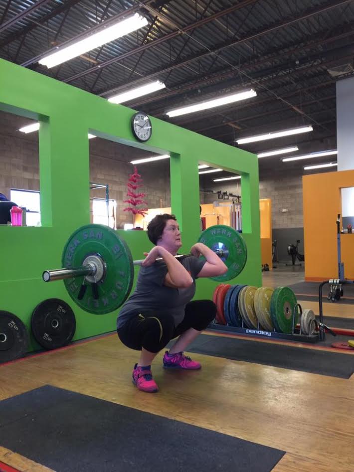 Leigh Featherstone killin' it with a strong clean.