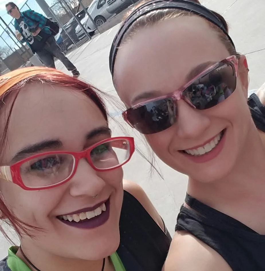 Ivy A. Nightmare and TamTrum before scrimmage.