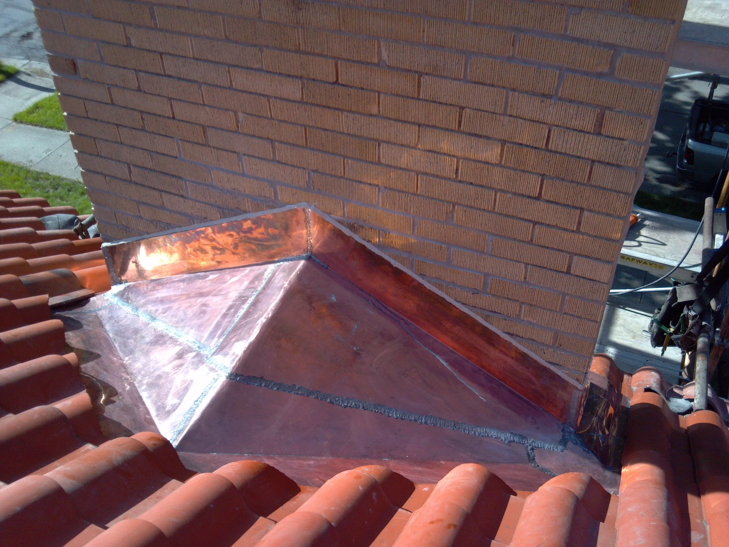 Copper Chimney Flashing