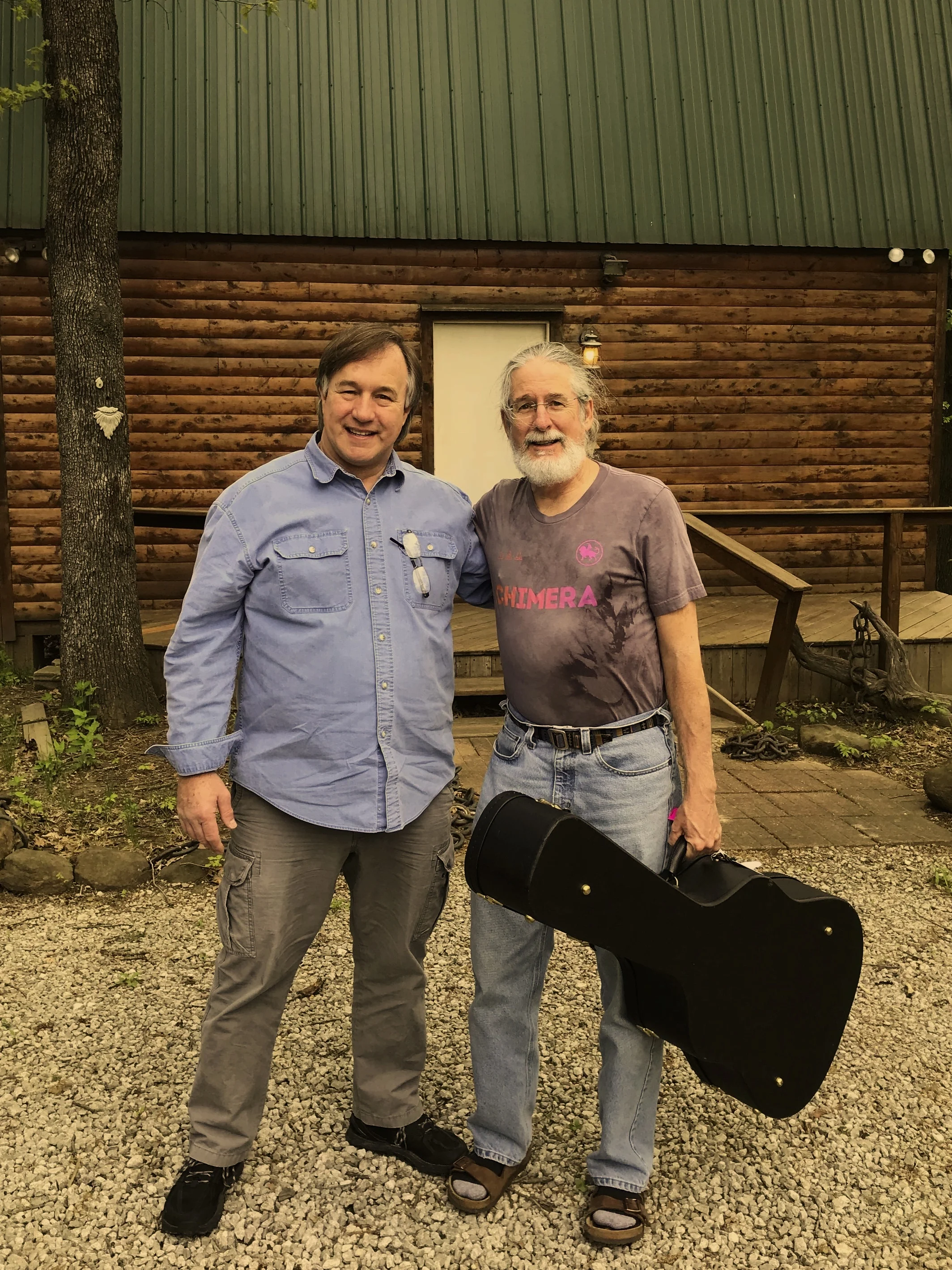 WALT AND JOHN IN FRONT OF WALT’S RECORDING STUDIO “BARN” IN BROKEN ARROW, OKLAHOMA