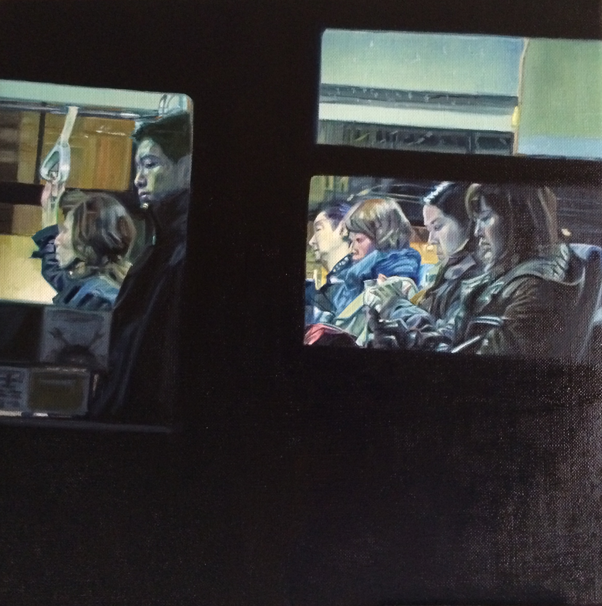 Bus No. 8. Oil on canvas.  33cm x 33cm