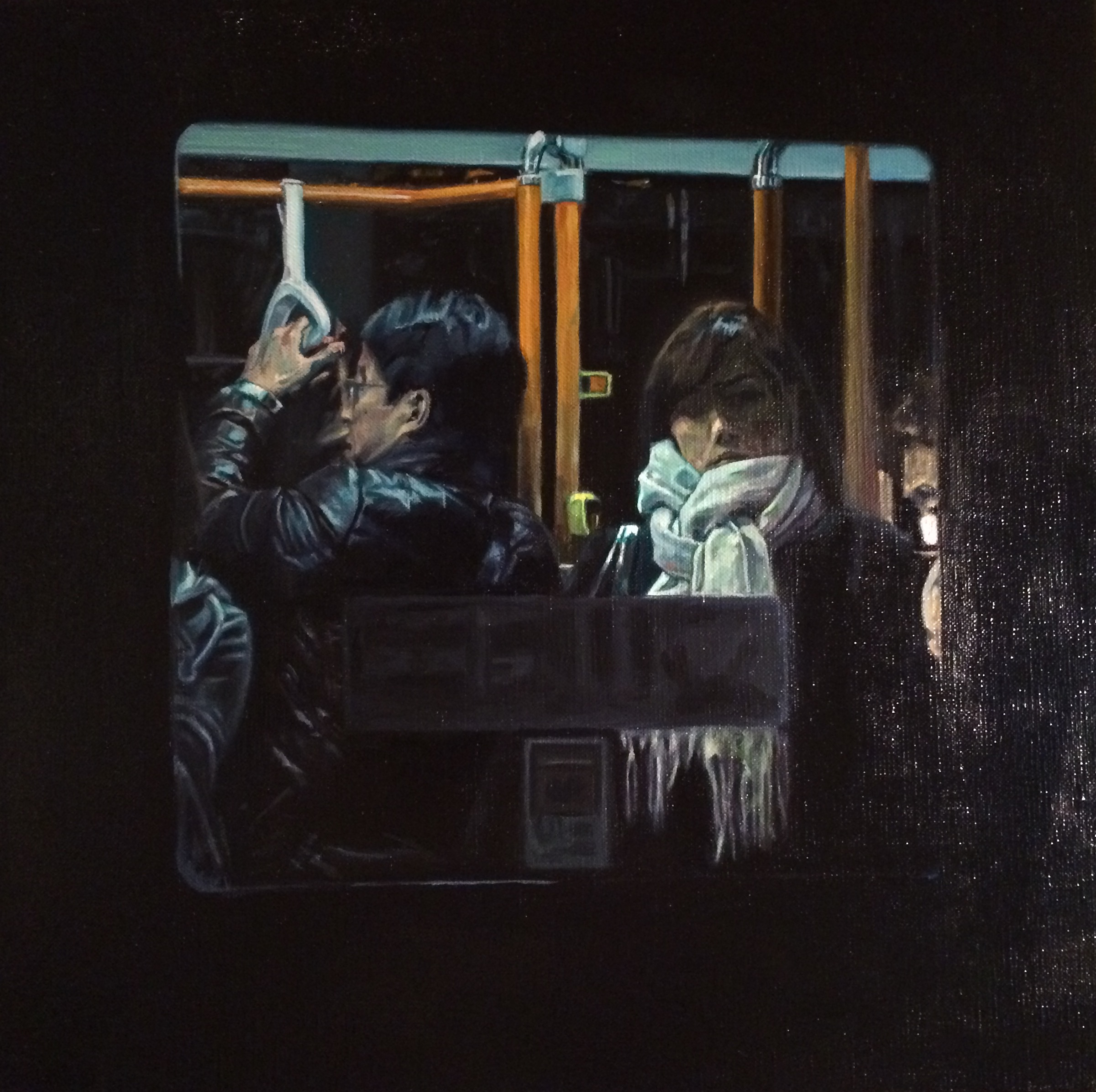 Bus No.7.  Oil on canvas  33cm x 33cm