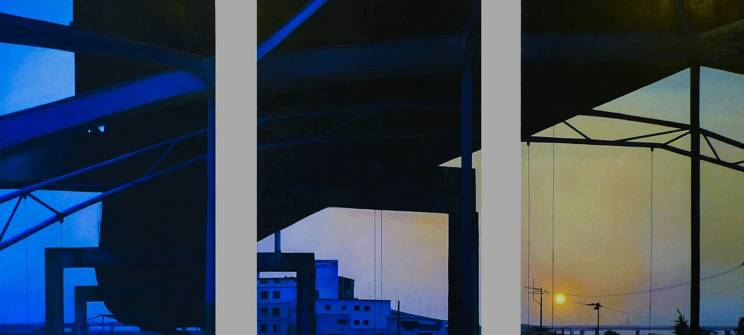 Highway Triptych. Oil on canvas  60cm x90cm (x3)