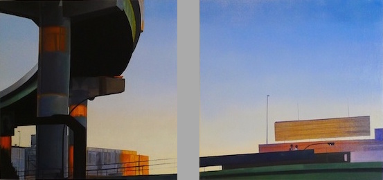 Crossroads Diptych. Oil on canvas  53cm x 53cm (x2)