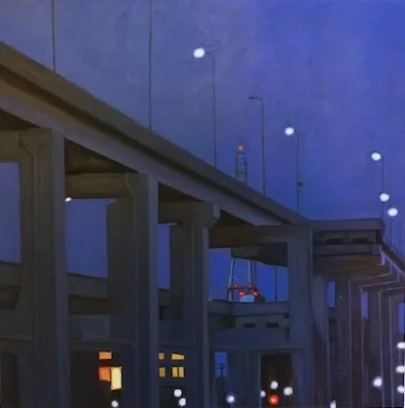 Night highway. Oil on canvas. 53cm x 53cm