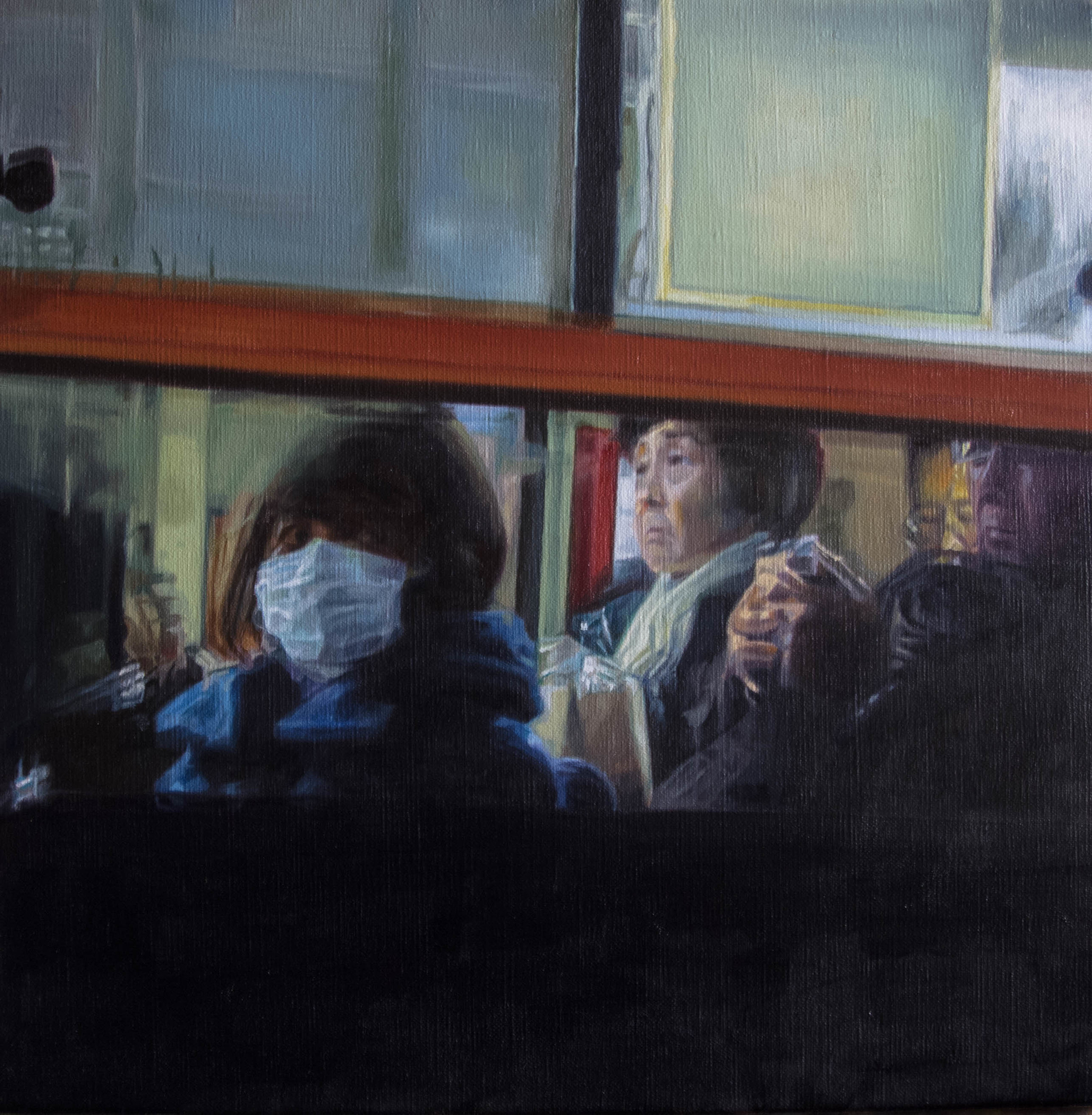 Bus No.1.  Oil on canvas.  33cm x 33cm