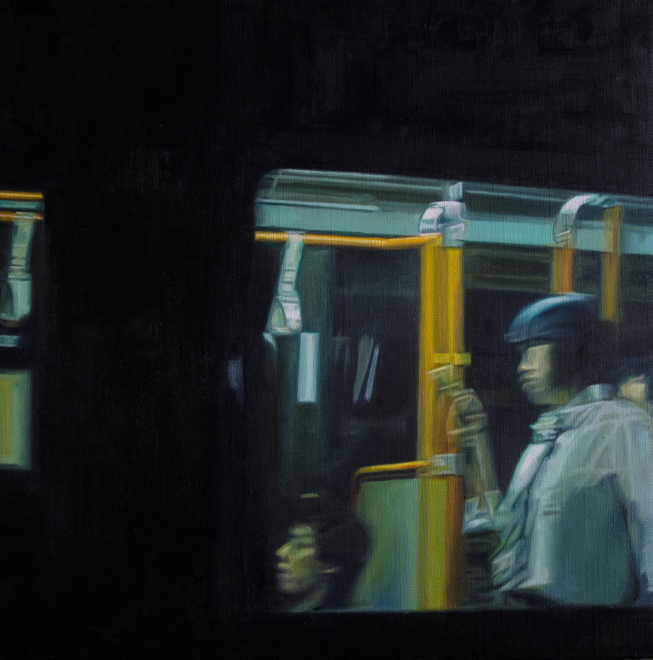 Bus No.3.  Oil on canvas.  33cm x 33cm