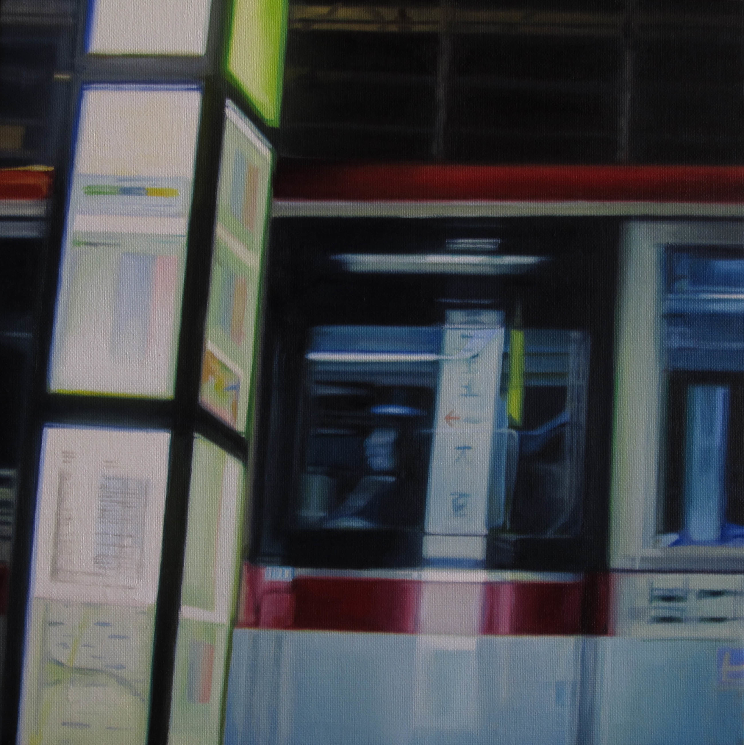 Bus No.10.  Oil on canvas.  33cm x 33cm