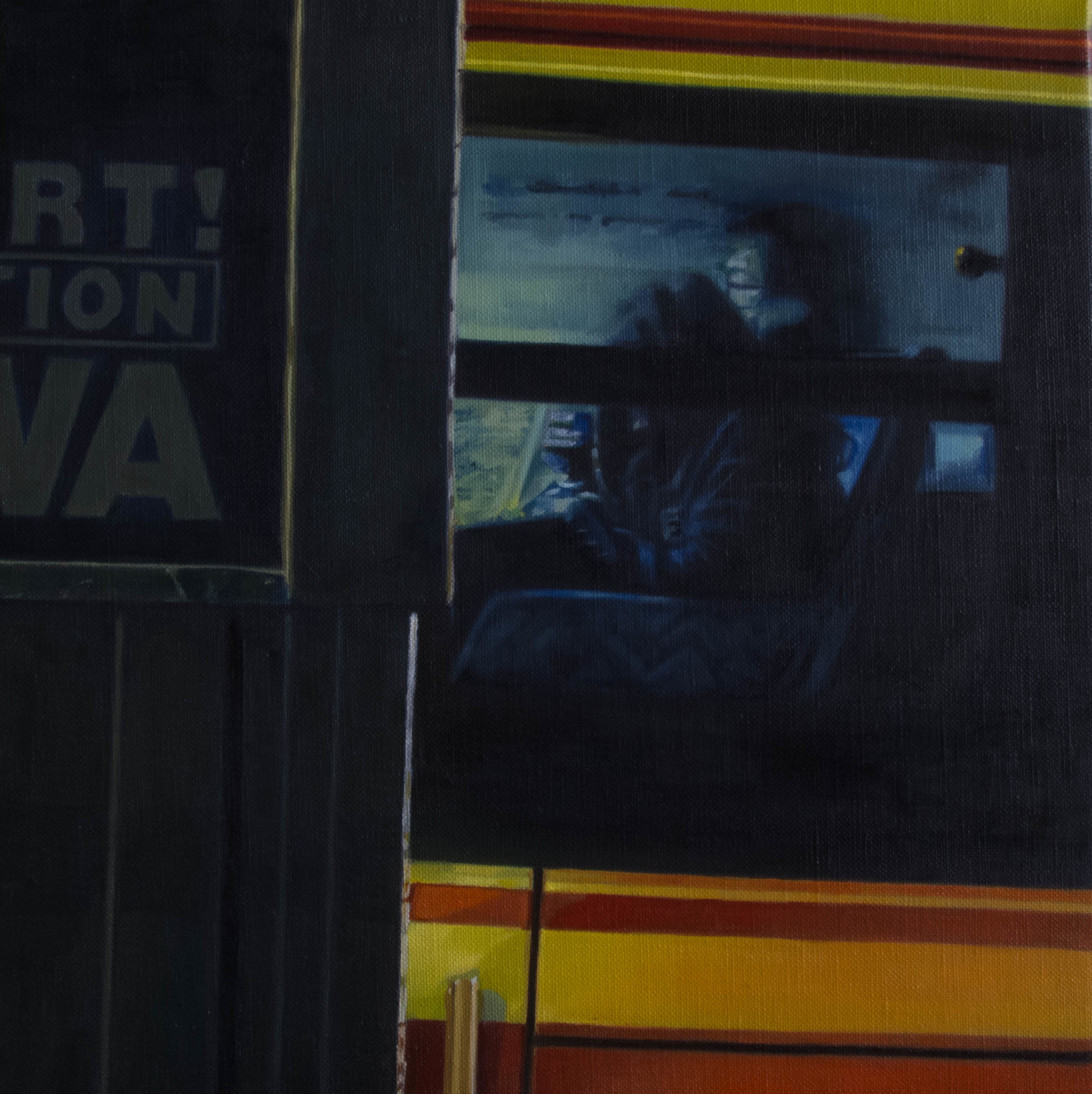 Bus No.6.  Oil on canvas.  33cm x 33cm