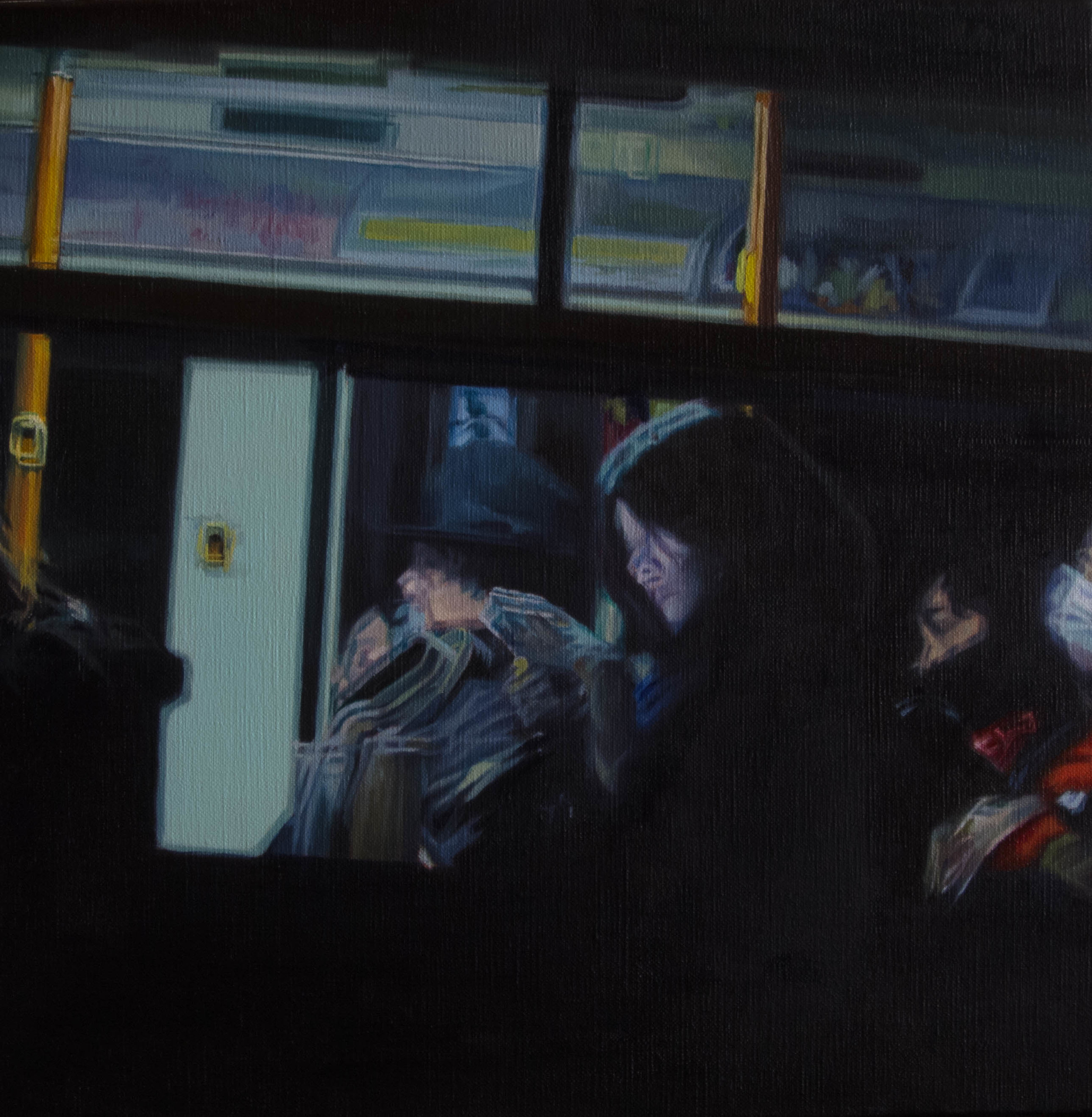 Bus No.4.  Oil on canvas. 33cm x 33cm