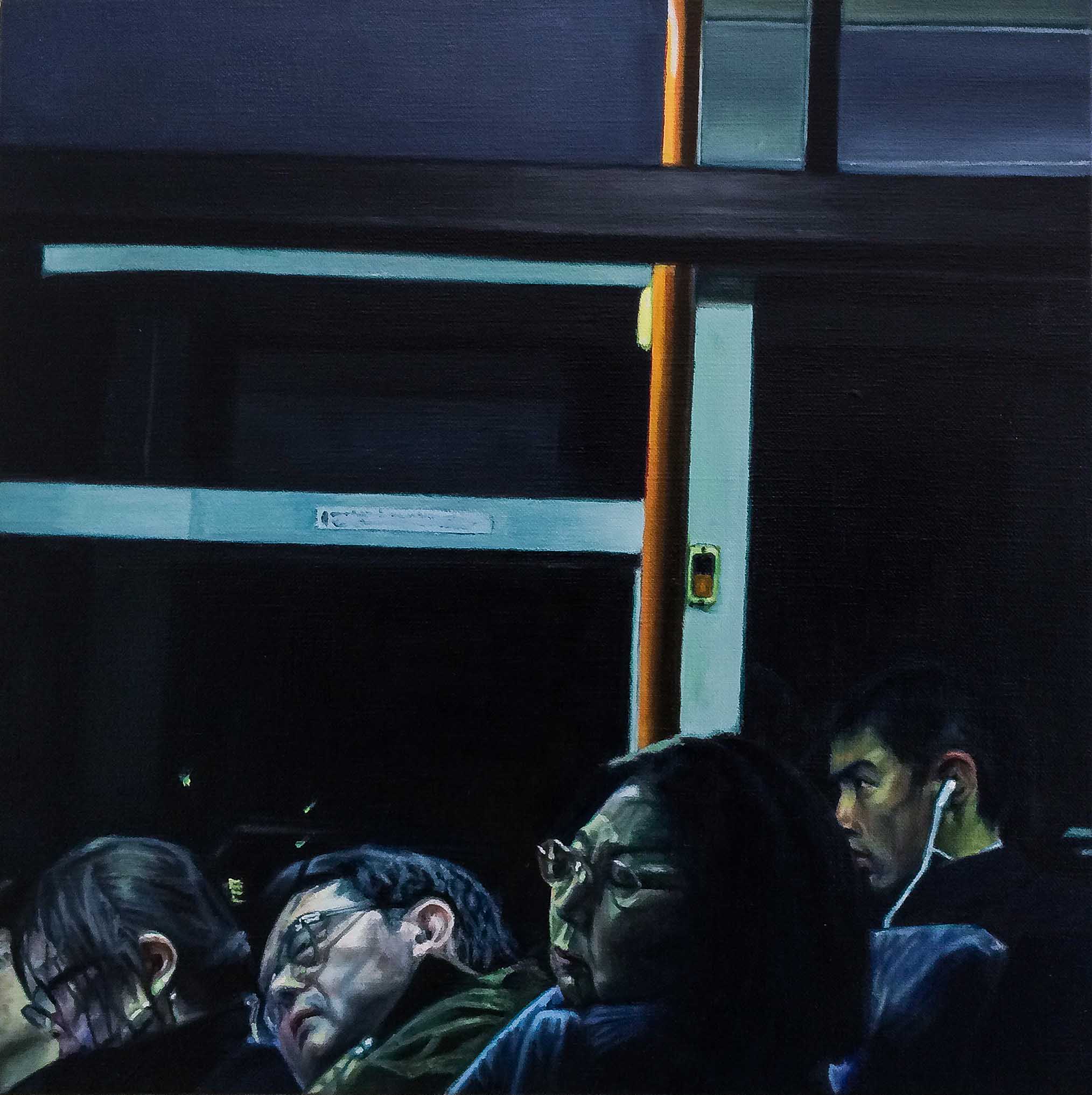 Bus No.11.  Oil on canvas.  33cm x 33cm