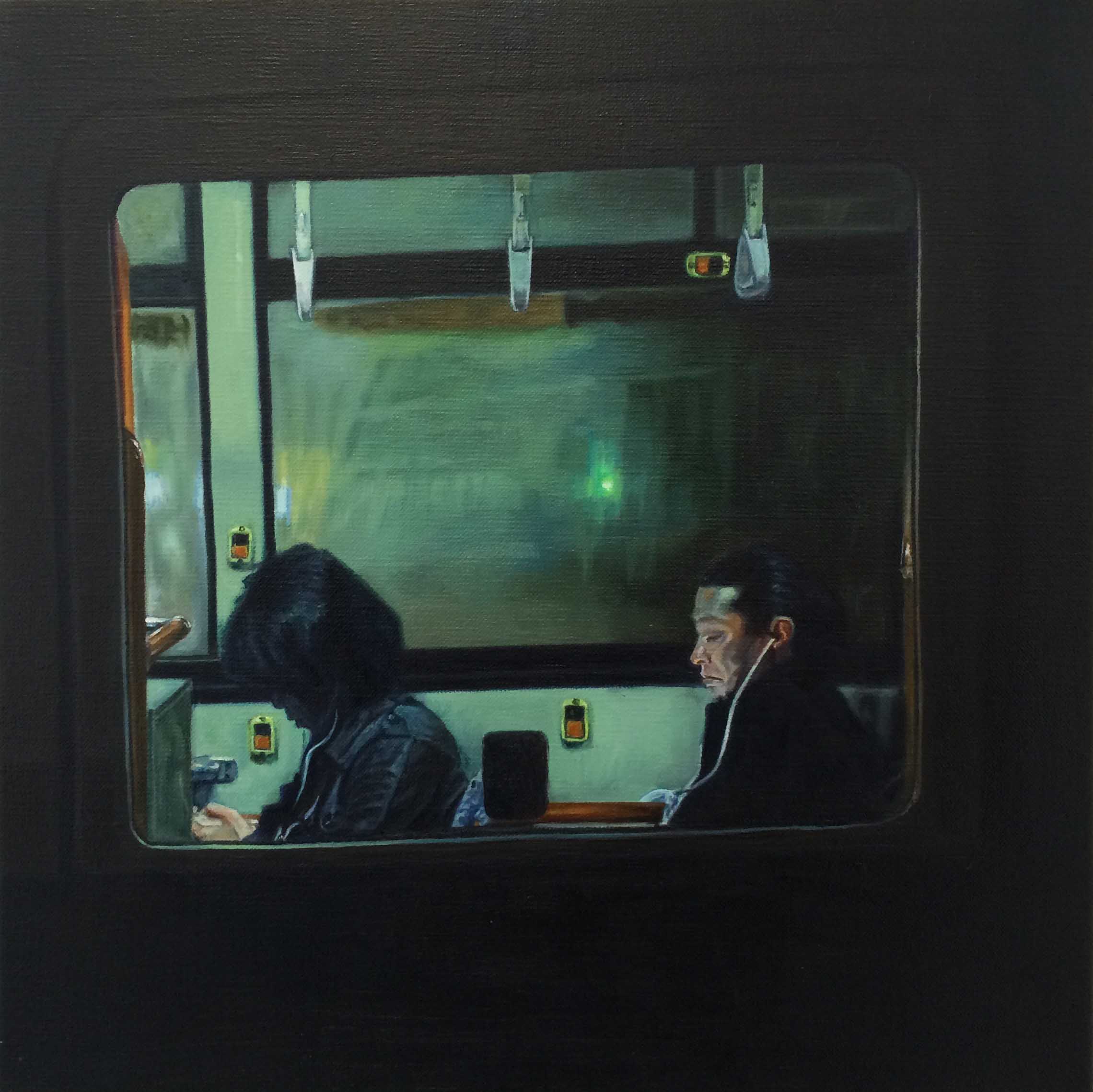 Bus No.13.  Oil on canvas.  33cm x 33cm