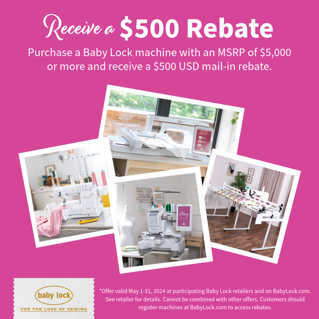 BABY LOCK — The Quilter's Trunk Baby Lock, BERNINA, Brother & Janome