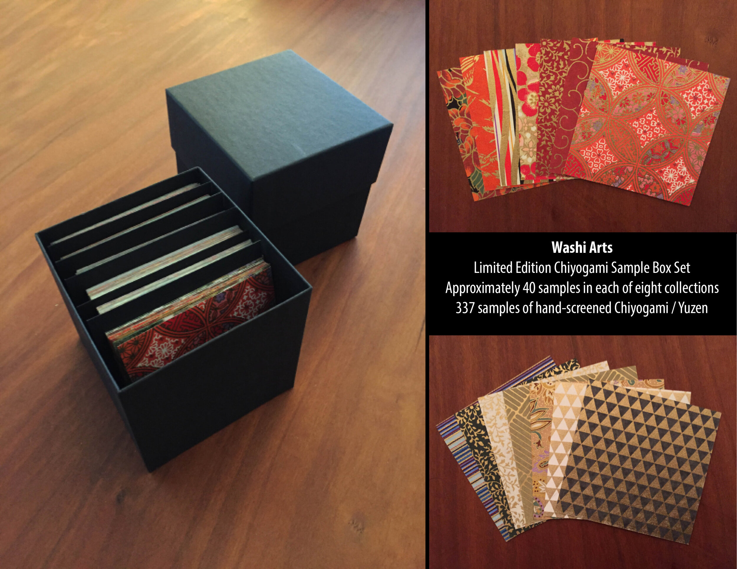 Chiyogami Paper box Vintage Japanese Paper 3 Drawer Storage Box