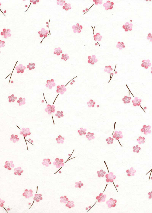 733 Pink Floral Blossom Japanese Chiyogami / Yuzen Paper — Washi Arts