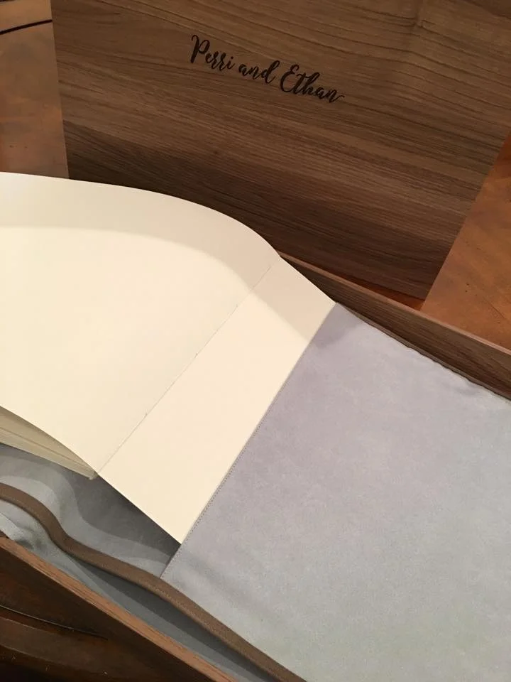Handbound book sits in pocket