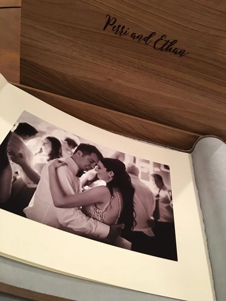 Images are adhered to gorgeous pages