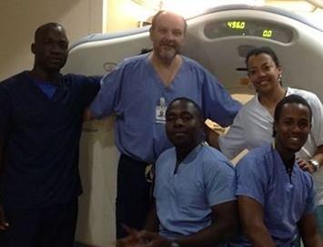  Jerry (center) was an integral part of the development of the CT program at Bernard Mevs Hospital 