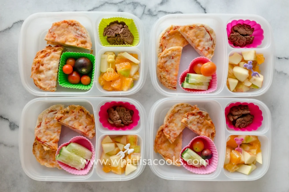 Kids love English muffin pizzas for lunch!