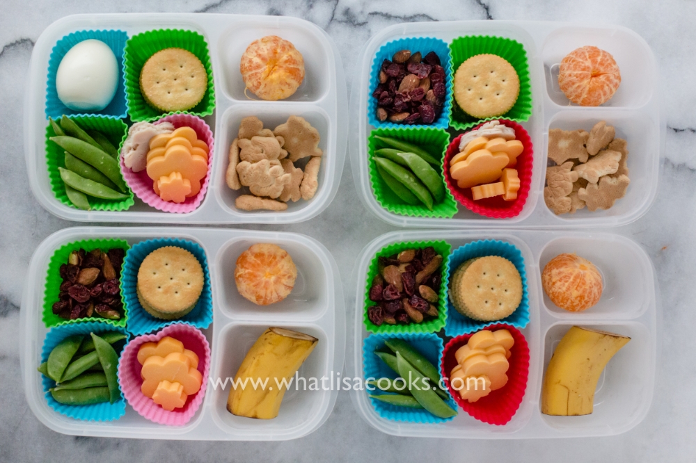 Homemade lunchable with cheese flowers