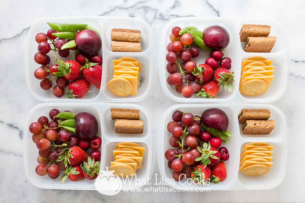 Fruit medley with cheese and crackers