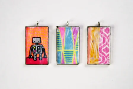 This is what the pendants look like when the Mod Podge is wet.