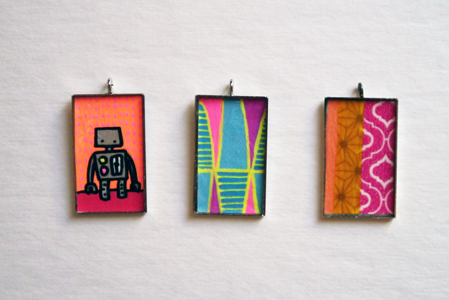 This is what the pendants look like after the Mod Podge is dry.