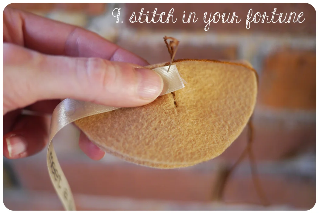 Stitch along the line to attach the ribbon.
