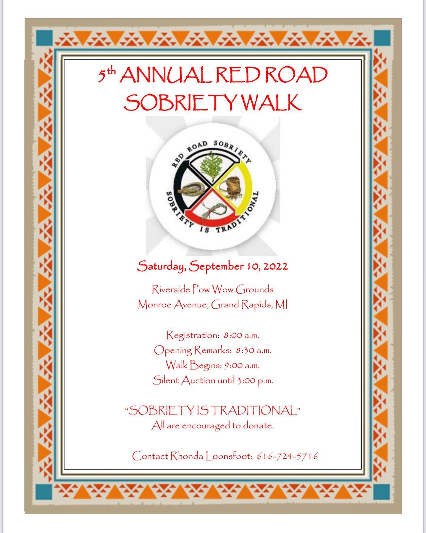 Gathering Thunder Foundation is honored to once again be an official sponsor of the Annual Red Road Sobriety Walk in Grand Rapids, MI on Saturday, September 10th. #gatheringthunderfoundation #redroadsobriety #redroadsobrietywalk