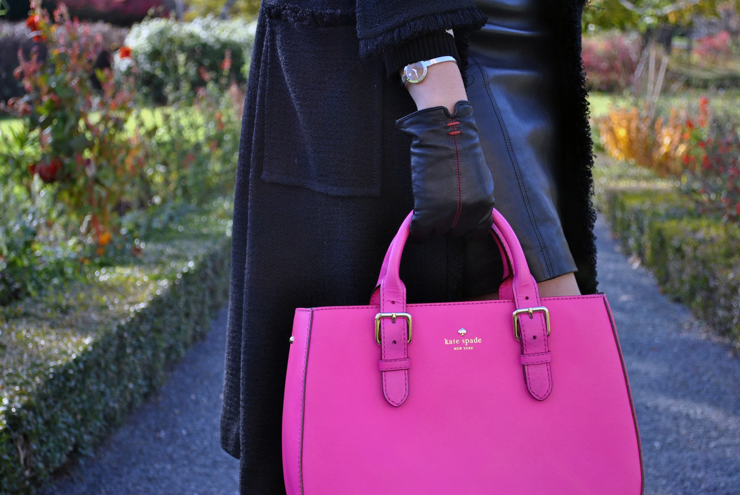Hot Pink and Leather in the Garden