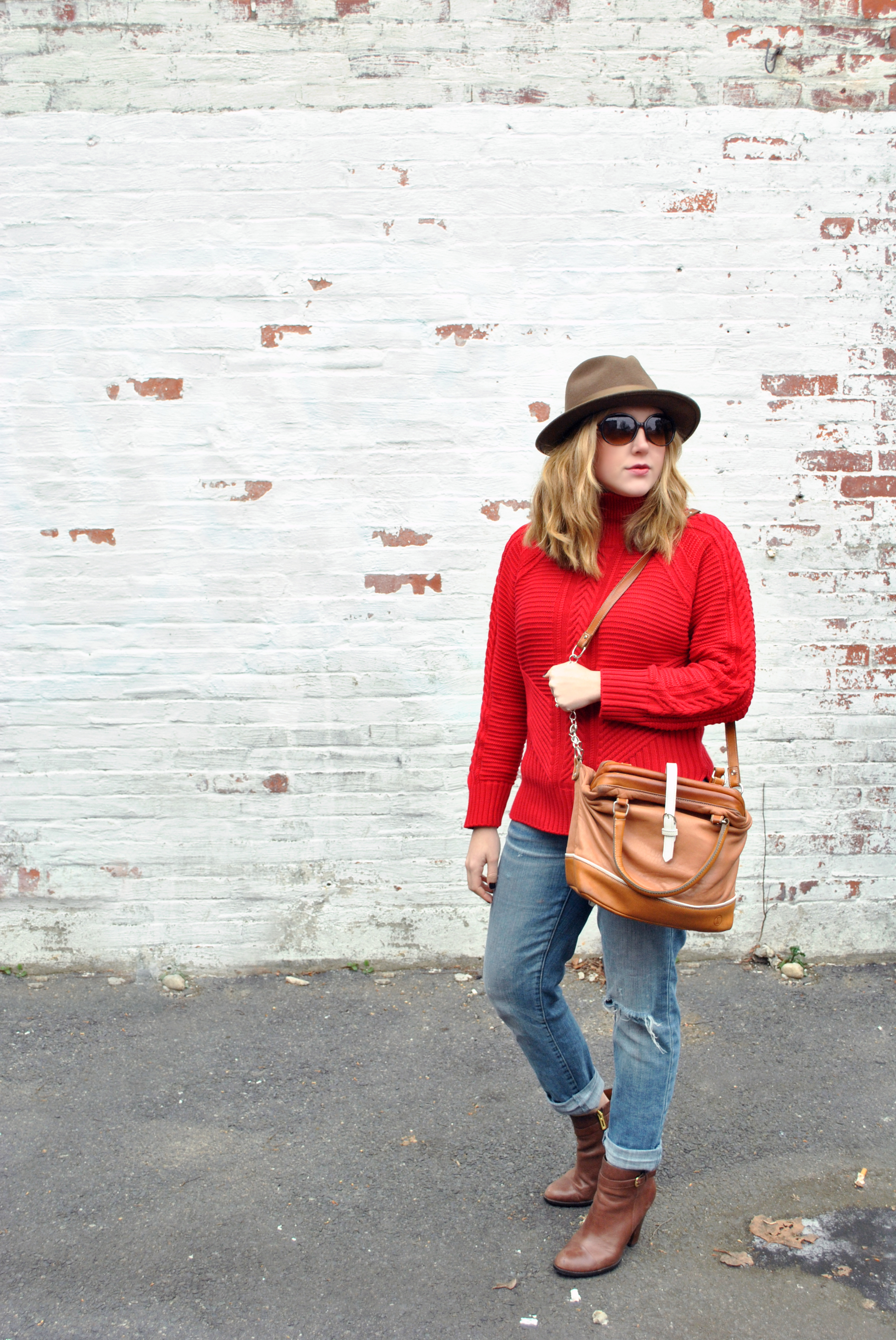 Warm in a Crimson Red Sweater