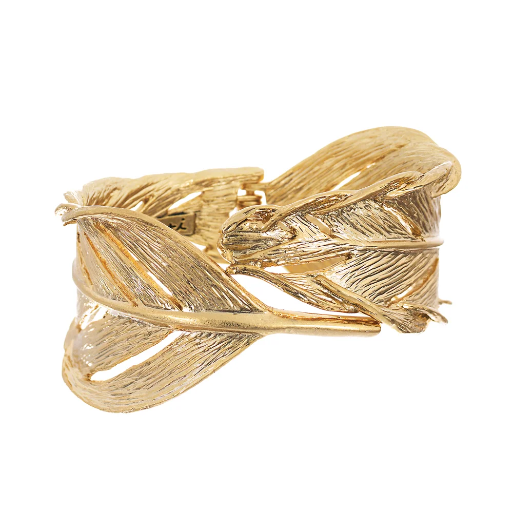  Sculpted Feather Hinged Cuff    $68   